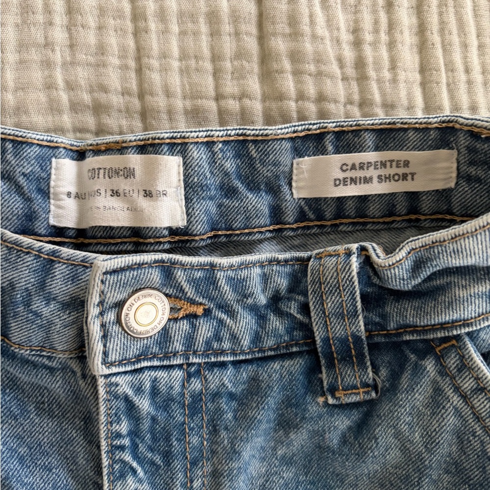 Cotton On Blue Carpenter Denim Shorts